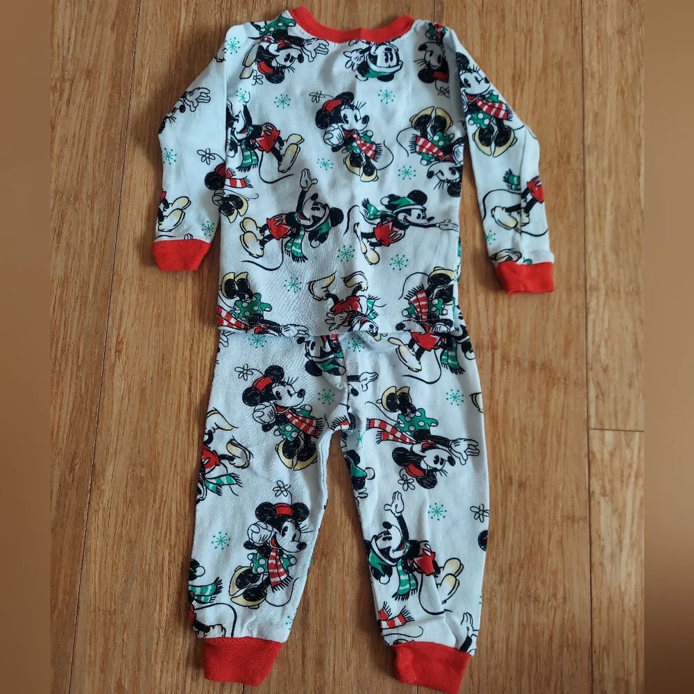 ⭐️5/$30 Minnie and Mickey holiday pajamas,  18 months
